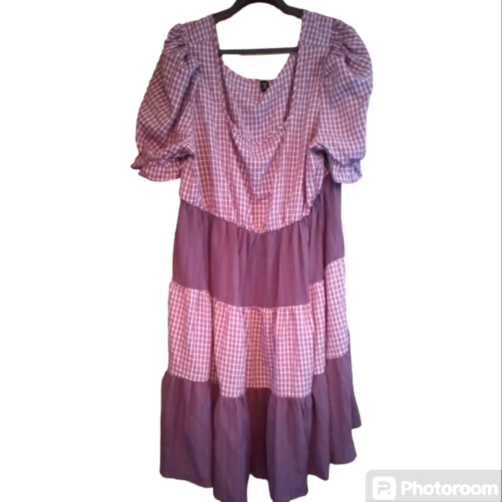 Shein Purple Plaid Mini Dress